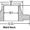 4" 150# CARBON STEEL RAISE FACE WELD NECK FLANGE STD. BORE