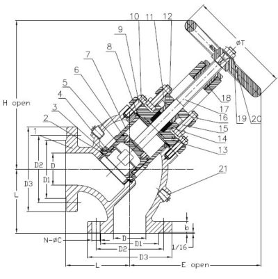 CV30E30 3 CRANE 30E 250 DI FLG'D ANGLE STOP CHECK
