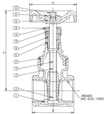 CV43806 1 CRANE 438 125 BRONZE NRS THRD GATE