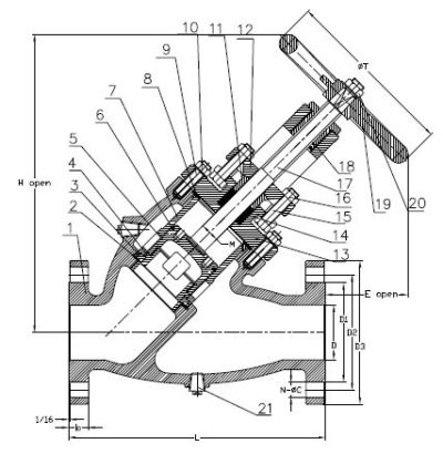 SVF54025 2-1/2 STOCKHAM F-540 IBBM OS&Y NR FLG'D GLOBE VALVE