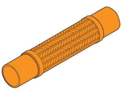 CPSB-MG 1-1/2X9 MEDCAL GAS RATED BRAIDED BRONZE HOSE W/ COPPER SWEAT ENDS