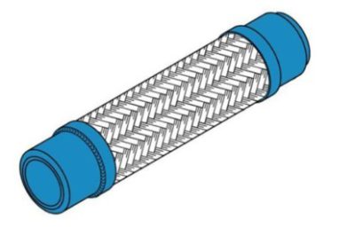 CSAWN 2X16 SS BRAIDED HOSE W/ CARBON STEEL BEVELED WELD NIPPLES