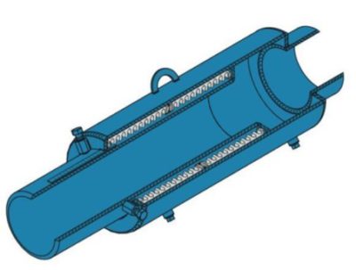 HEJFFL8 10X47 - 8” Movement HOUSED EXPANSION JOINT W/ CARBON STEEL FIXED & FLOATING FLANGES