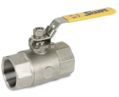 SHV54576R08 1-1/2 SHARPE SERIES 1500 CWP STD PORT SS, RTFE SEAT, 2-PC BALL VALVE